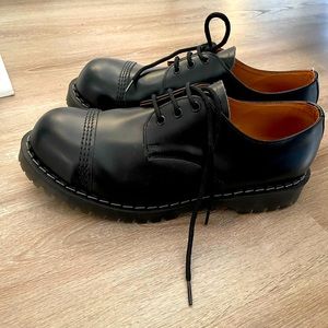 All Saints Black Leather Oxfords